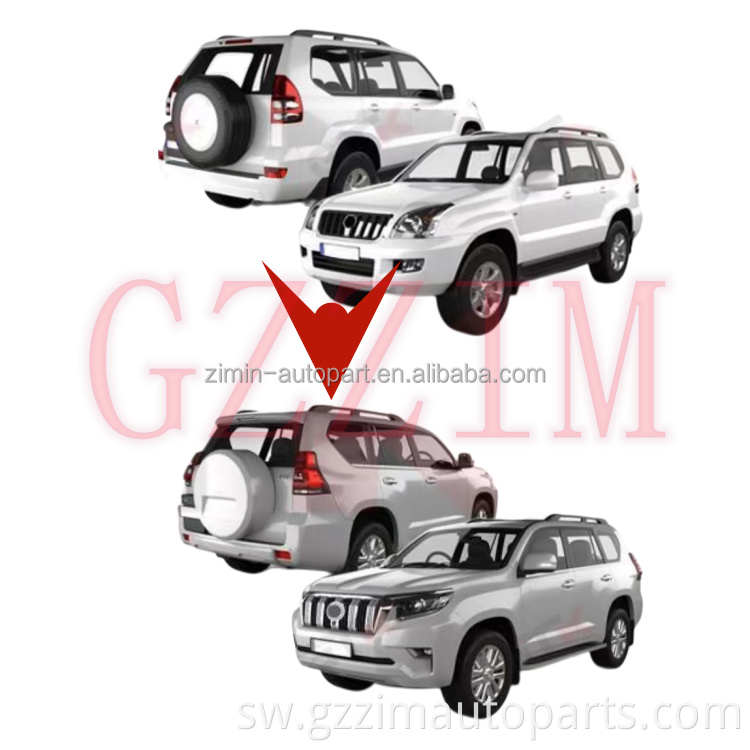 Plastic Front & rear Bumper Grille Light For Land cruiser prado FJ150 2003-2009 upgrade conversion kit upgrade to 2018 +